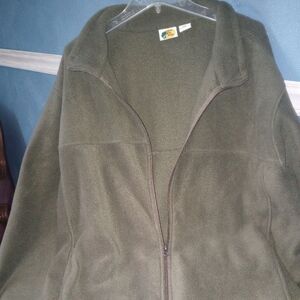 Bass Pro shop Outdoor Man Full Zip Fleece Olive Sweater.